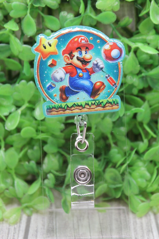 Running Mario Badge/ID Holder Reel