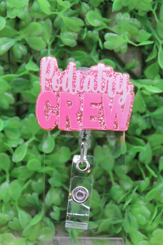 Podiatry Crew Pink Badge/ID Holder Reel
