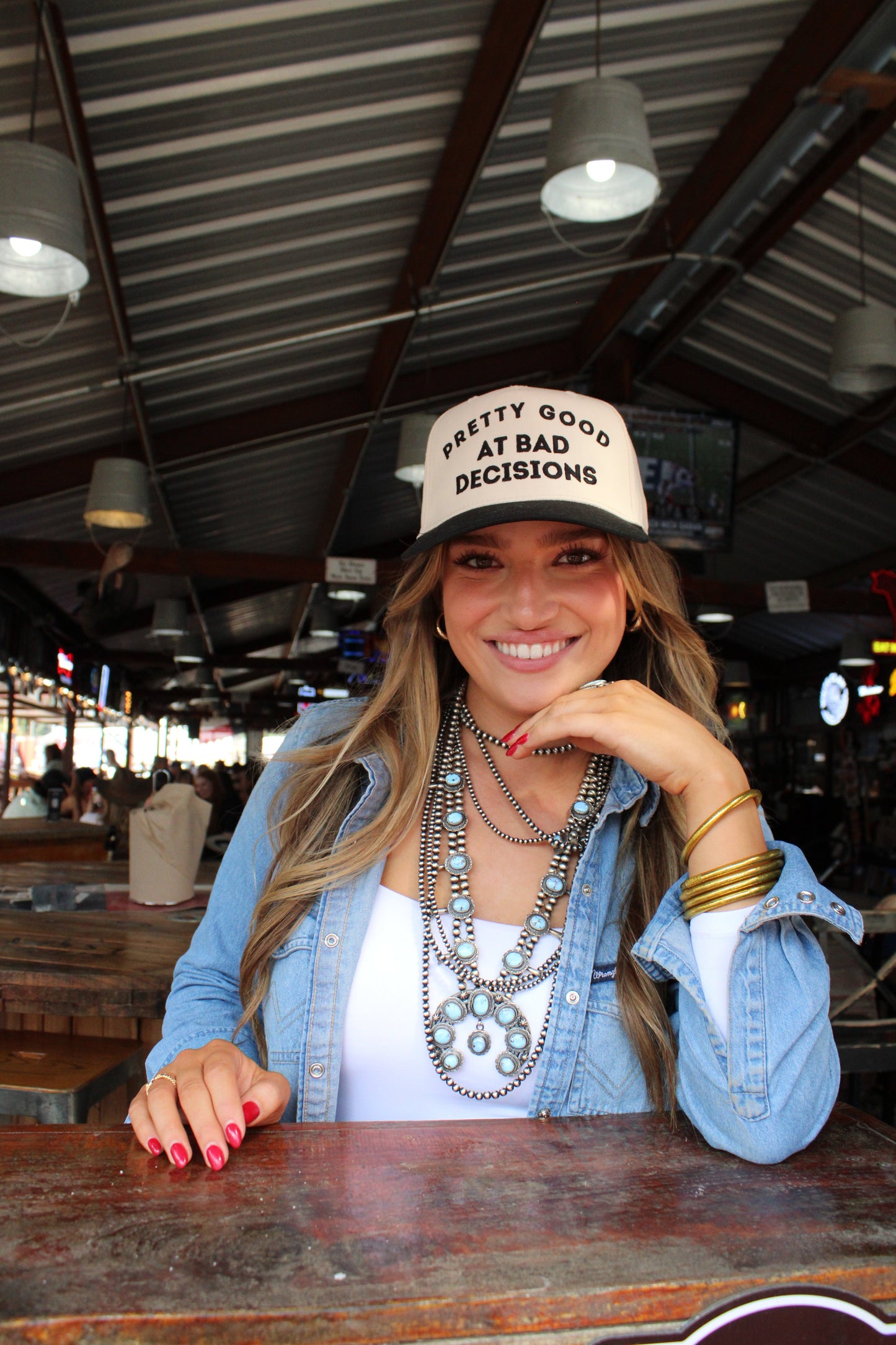 PRETTY GOOD AT BAD DECISIONS CANVAS CAP