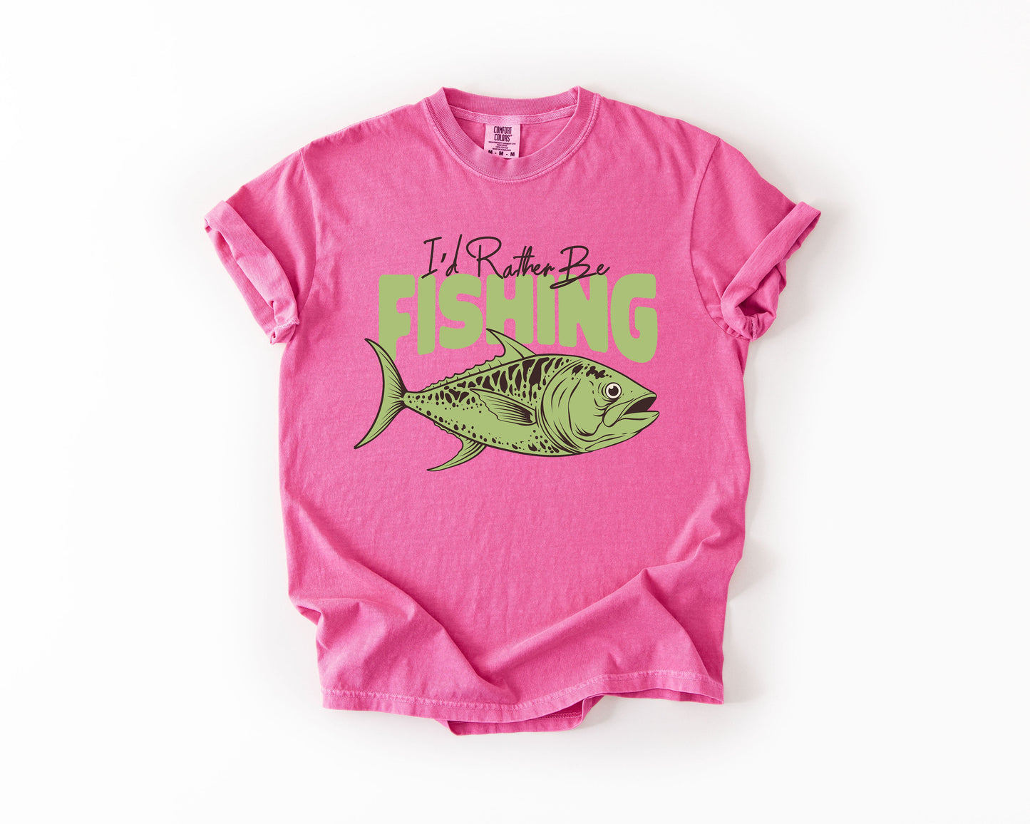 I'd Rather Be Fishing, Boat, Lake Life, Sea Life, Camping, Outdoor, Nature, Travel, Comfort Colors T-Shirt