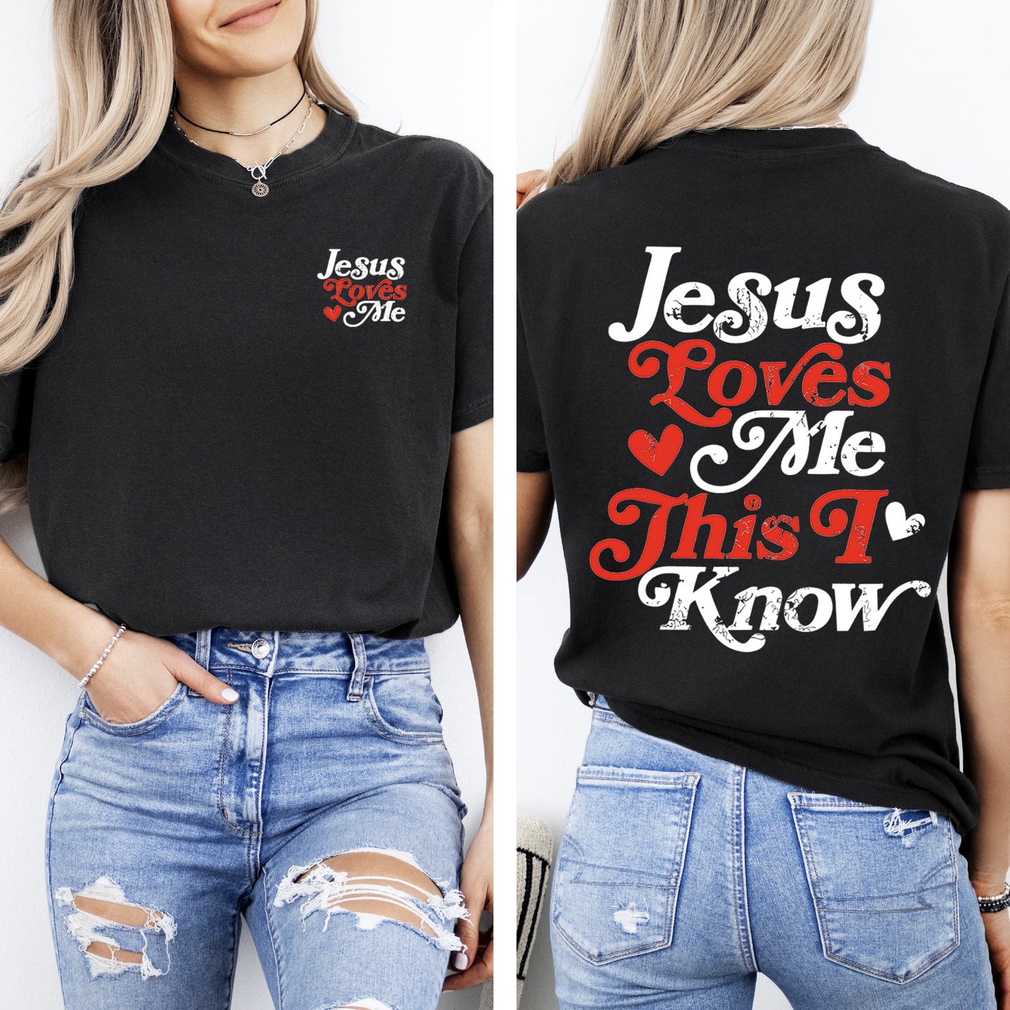 Jesus Loves Me, This I Know, Christian, Jesus, Gospel, Faith, Saved Tshirt Comfort Colors T-Shirt