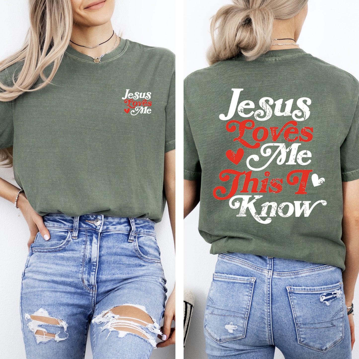 Jesus Loves Me, This I Know, Christian, Jesus, Gospel, Faith, Saved Tshirt Comfort Colors T-Shirt