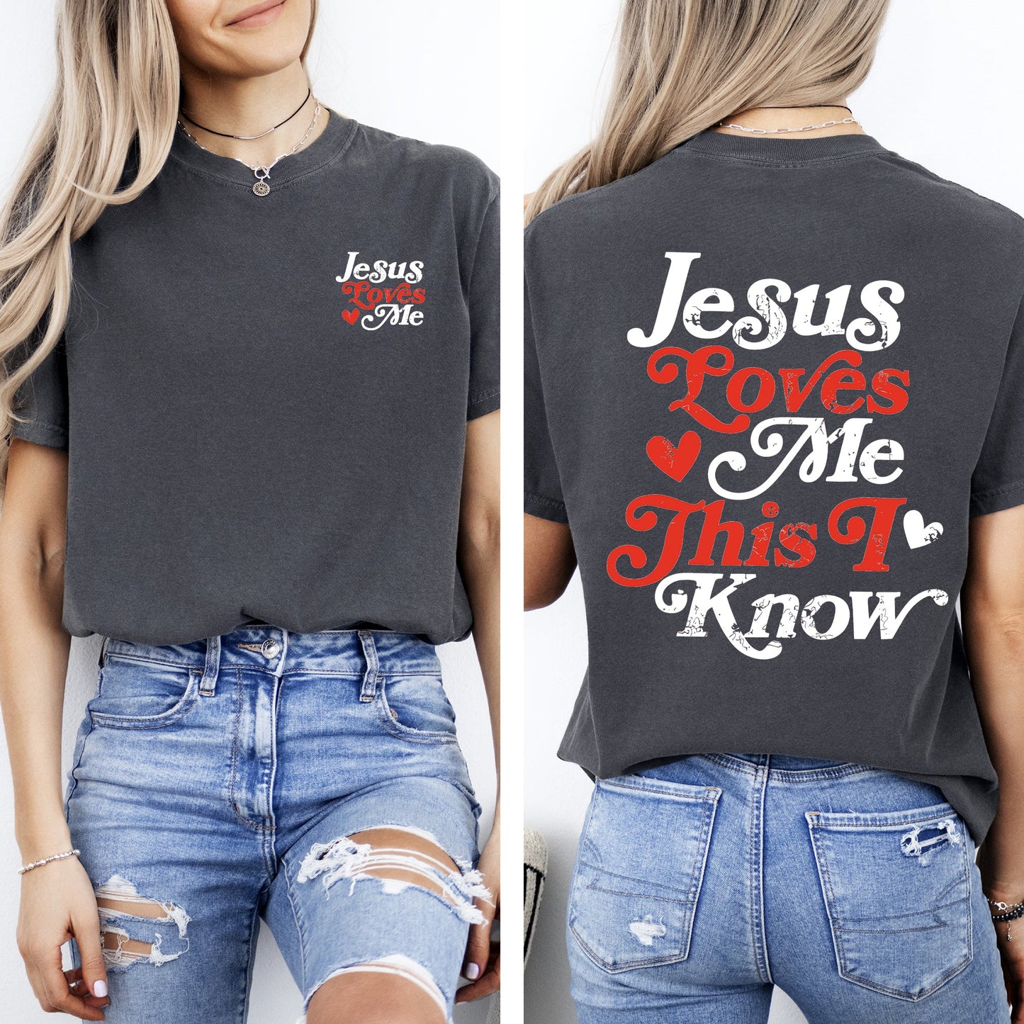 Jesus Loves Me, This I Know, Christian, Jesus, Gospel, Faith, Saved Tshirt Comfort Colors T-Shirt