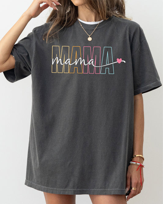 Mama, Neon, Retro, Heart, Mother's Day, Vintage Tshirt Comfort Colors T-Shirt