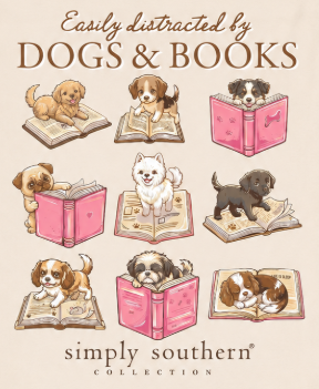 Easily Distracted By Dogs & Books - SS - F26 - Adult Long Sleeve