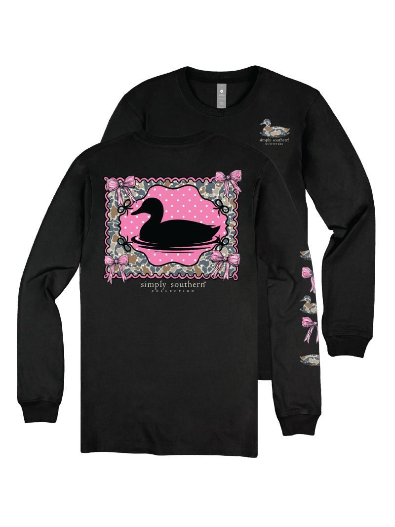 Duck - Camo - Pink Bows - SS - F26 - YOUTH Long Sleeve