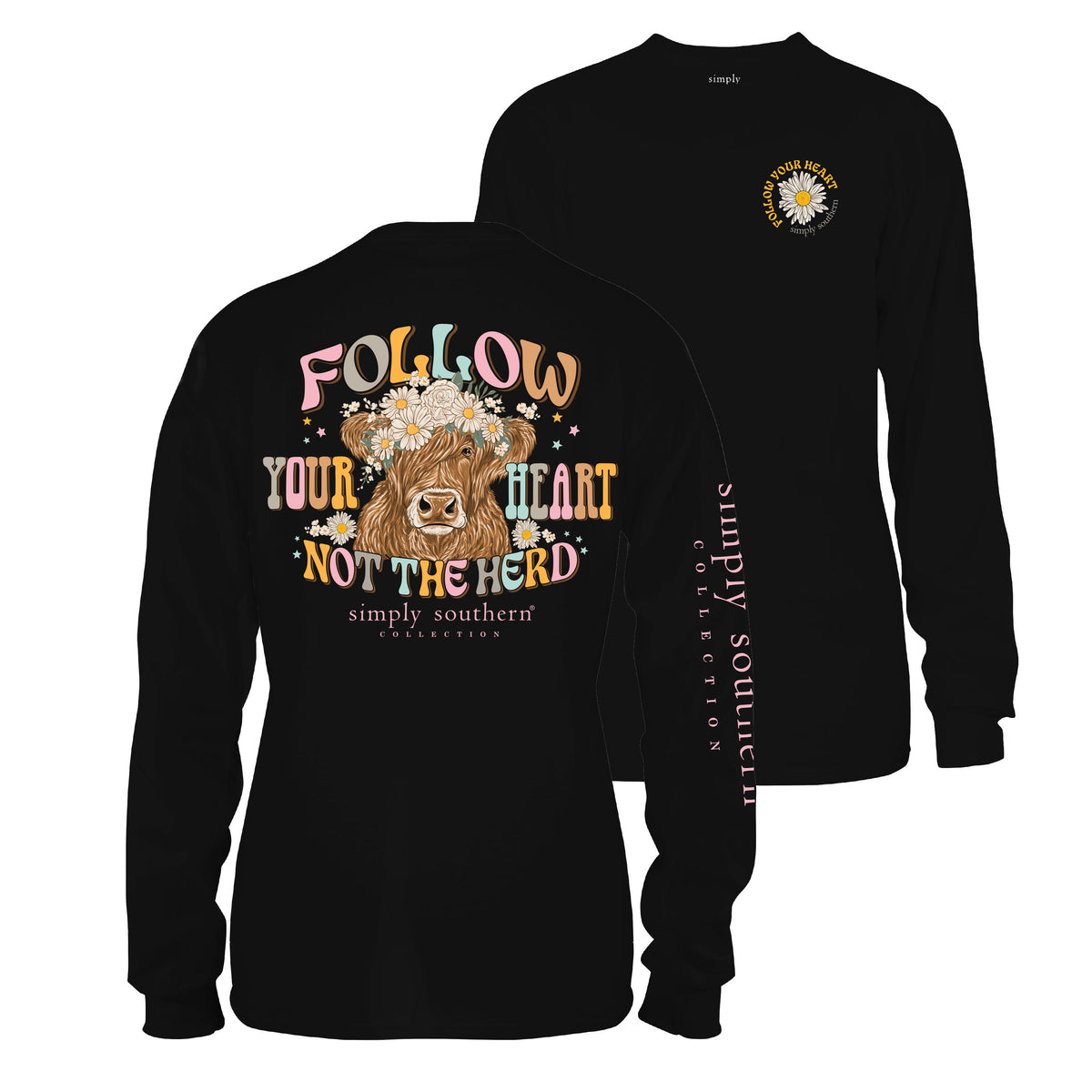 Follow Your Heart Not The Herd - Cow - SS - Adult Long Sleeve