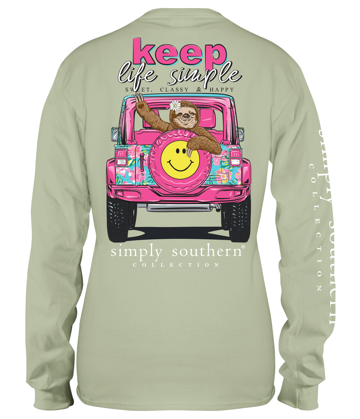 Sloth - Keep Life Simple - Jeep - SS - Adult Long Sleeve
