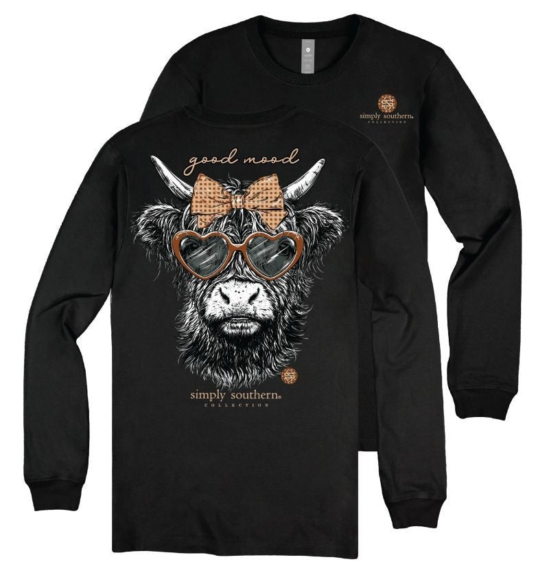 Good Mood - Cow - Bow - SS - F26 - Adult Long Sleeve