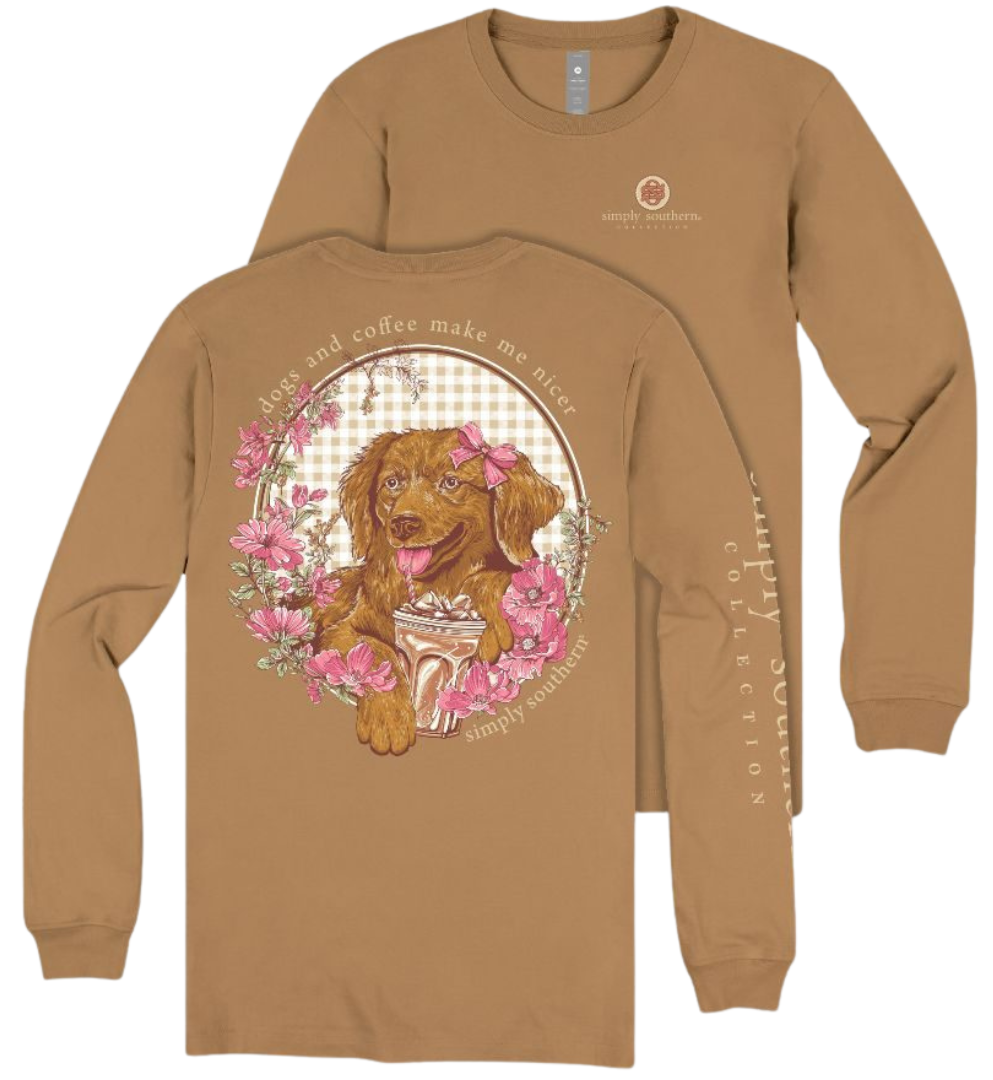 Dogs And Coffee Make Me Nicer - SS - F26 - Adult Long Sleeve
