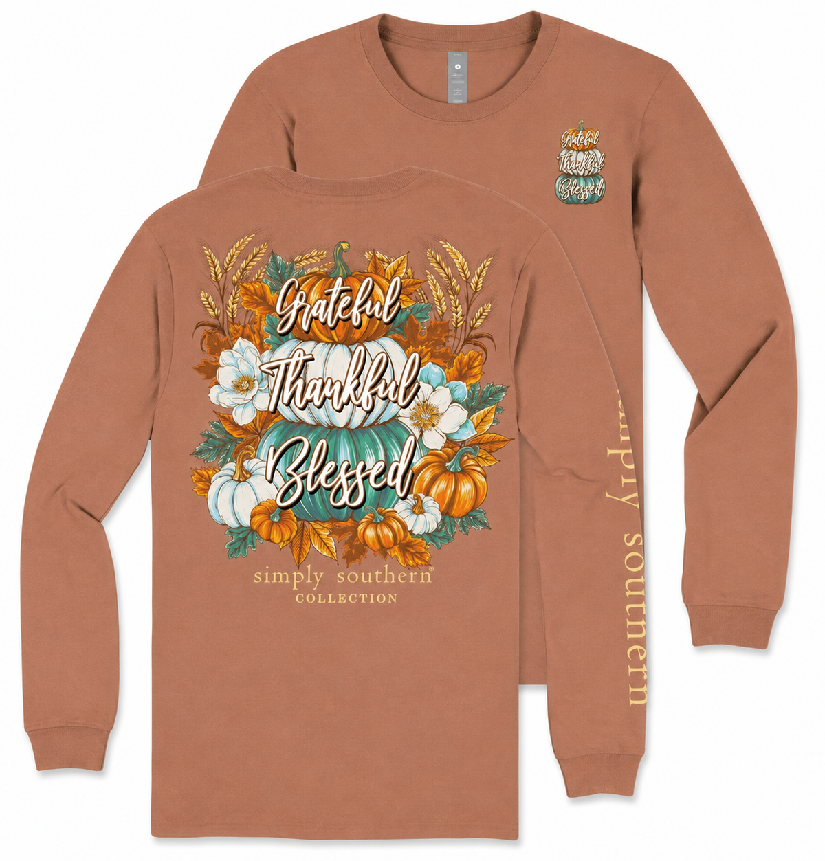 Grateful - Thankful - Blessed - Pumpkins - SS - F26 - YOUTH Long Sleeve