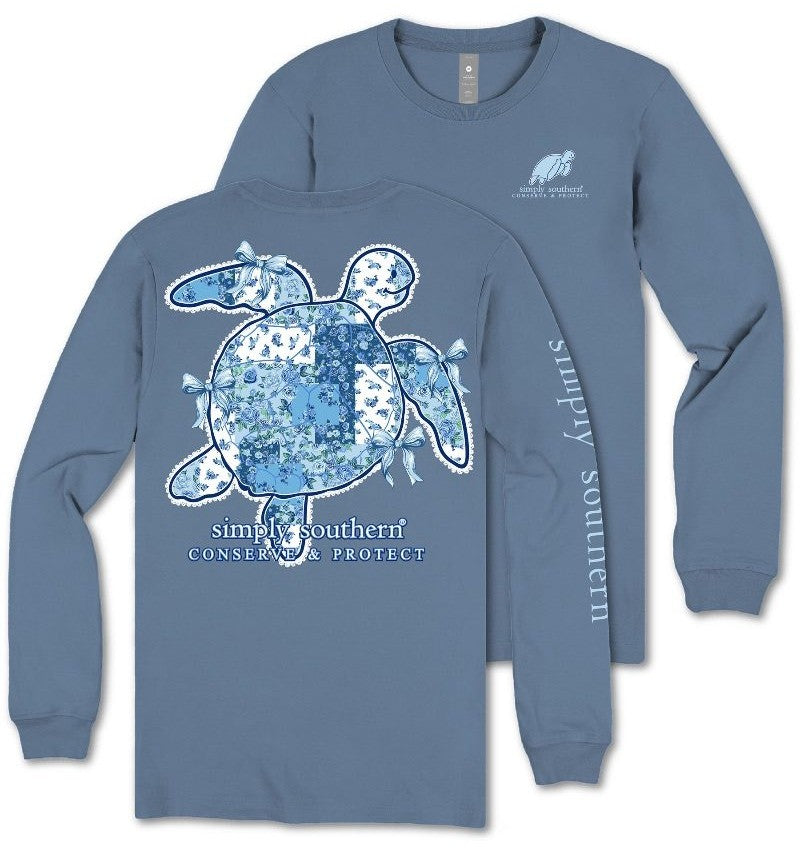 Track Turtle - Floral Blossom - Patchwork - Bows - Converse & Protect - SS - F25 - YOUTH Long Sleeve