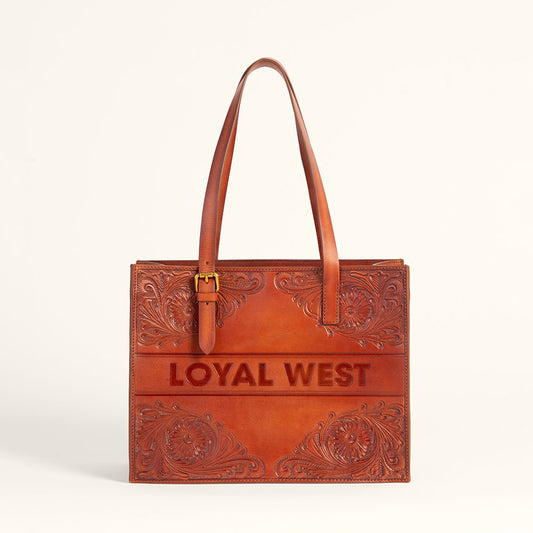 Loyal West Mivva Handtooled Medium Bag - Soft WalnutÂ Leather