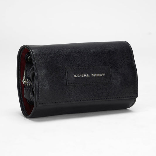 Loyal West CANYON JEWELRY CASE IN CALF LEATHER - BLACK