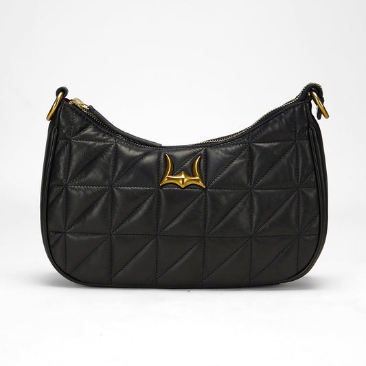 Loyal West JOE QUILTED NAPPA LEATHER BAG-BLACK