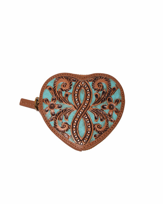Loyal West Cupid Coin Pouch Handtooled Leather - Whiskey & Water