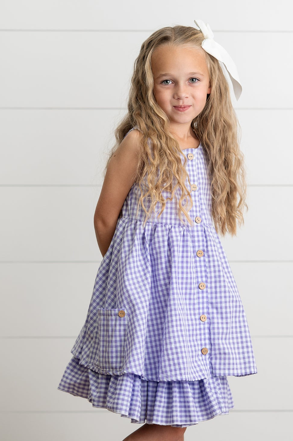 Brooke Lavender Gingham Dress