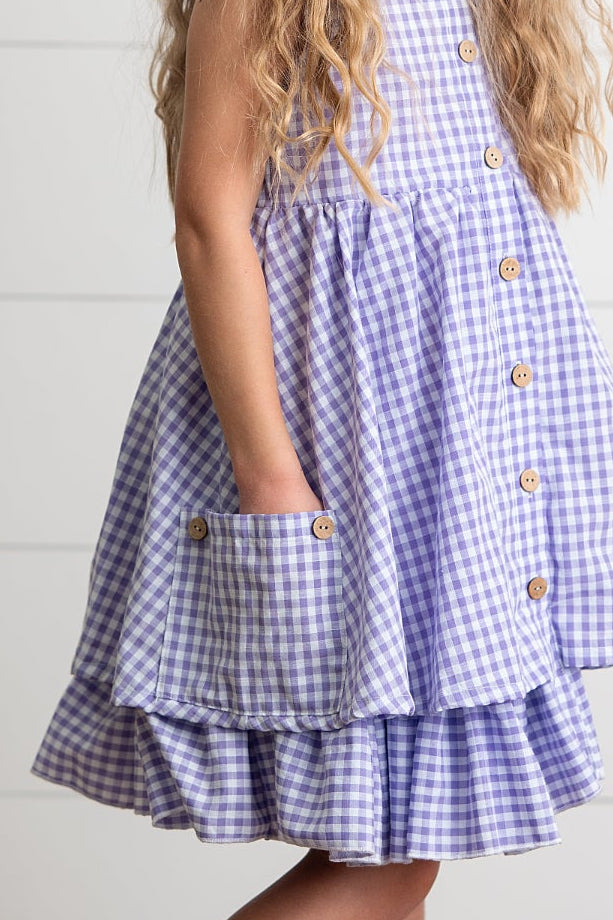 Brooke Lavender Gingham Dress