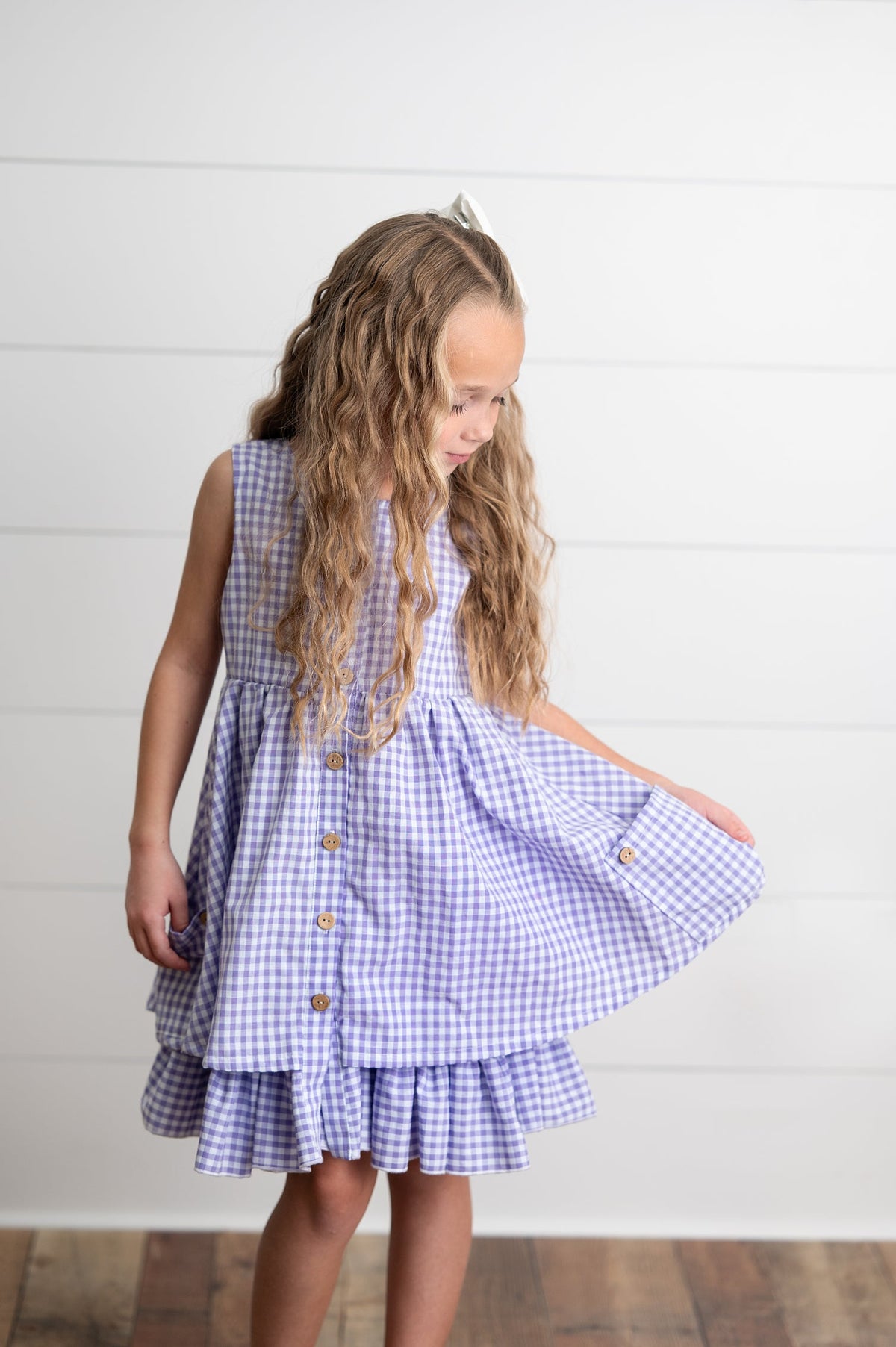 Brooke Lavender Gingham Dress