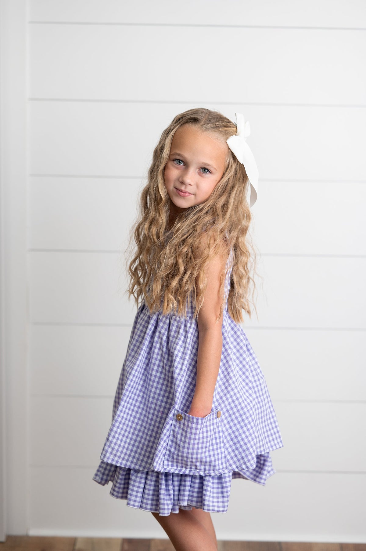 Brooke Lavender Gingham Dress