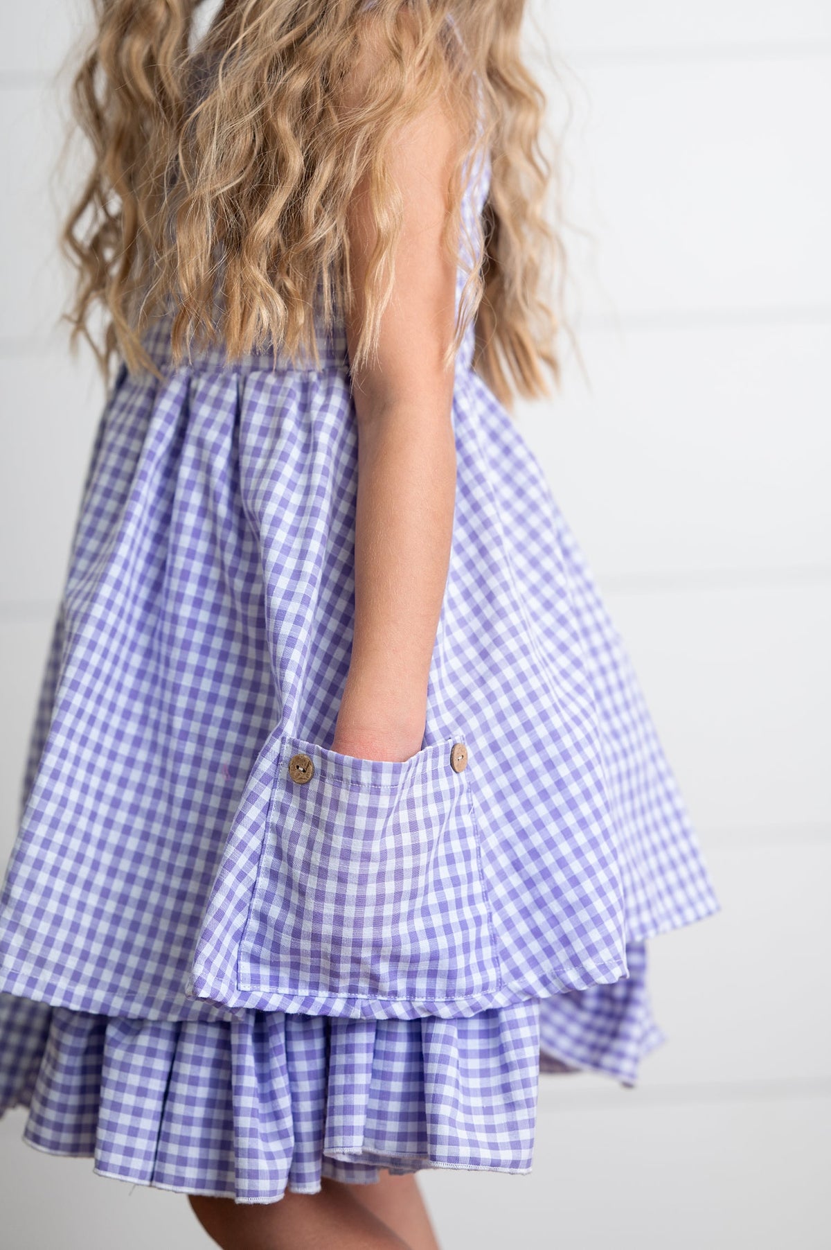 Brooke Lavender Gingham Dress