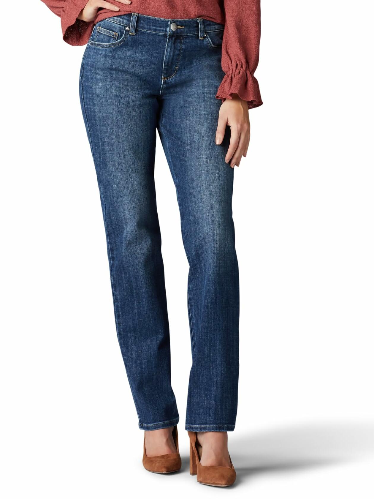 Lee Women's Relaxed Fit Straight Leg Jeans - Long