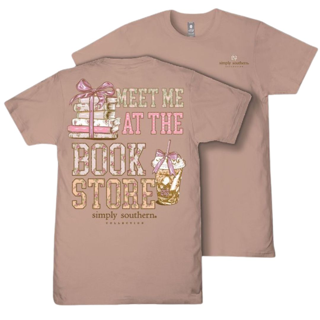 Meet Me At The Book Store - Books - Coffee - Bows - F26 - SS - YOUTH T-Shirt