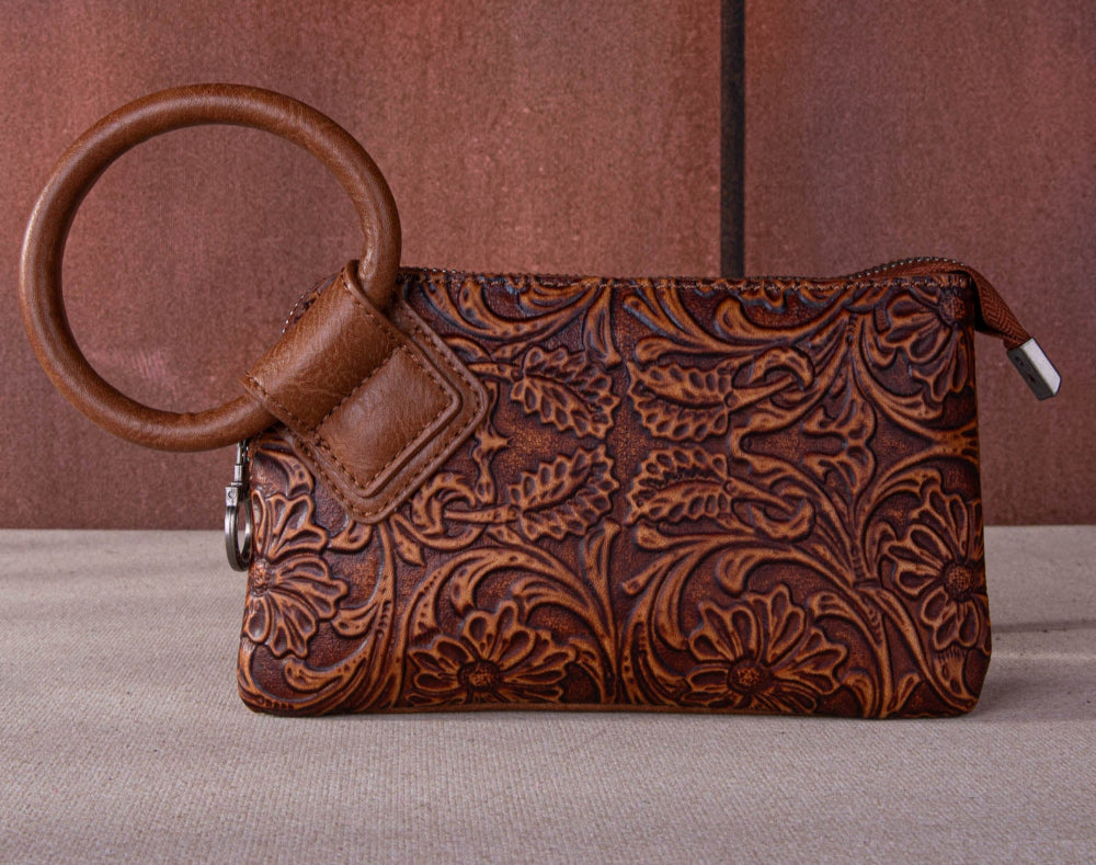 Montana West Floral Tooled Ring Handle Wristlet Clutch – Western Rodeo Night Out Purse