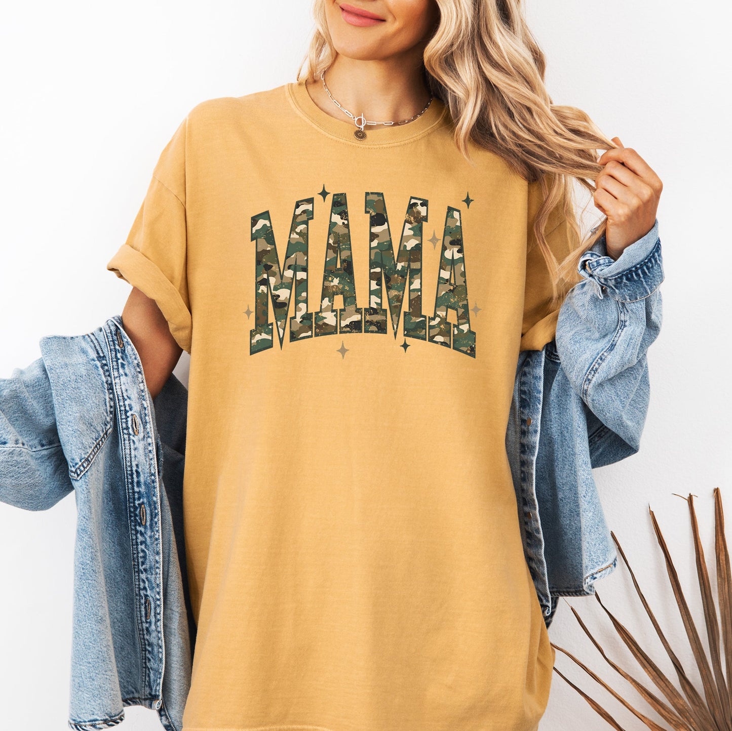 Mama, Camo, Stars, Camouflage, Hunting, Retro, Mother's Day Tshirt Comfort Colors T-Shirt