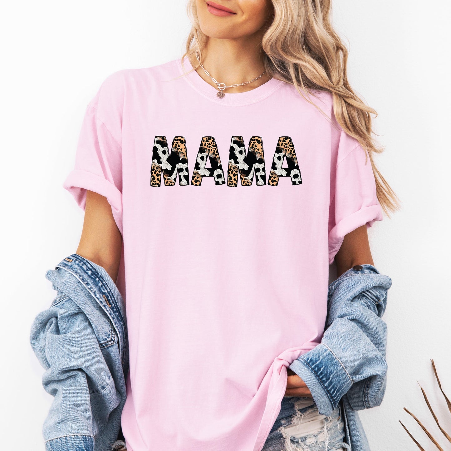 Mama, Leopard Cow Print, Classic, Animal Print, Mother's Day Tshirt Comfort Colors T-Shirt