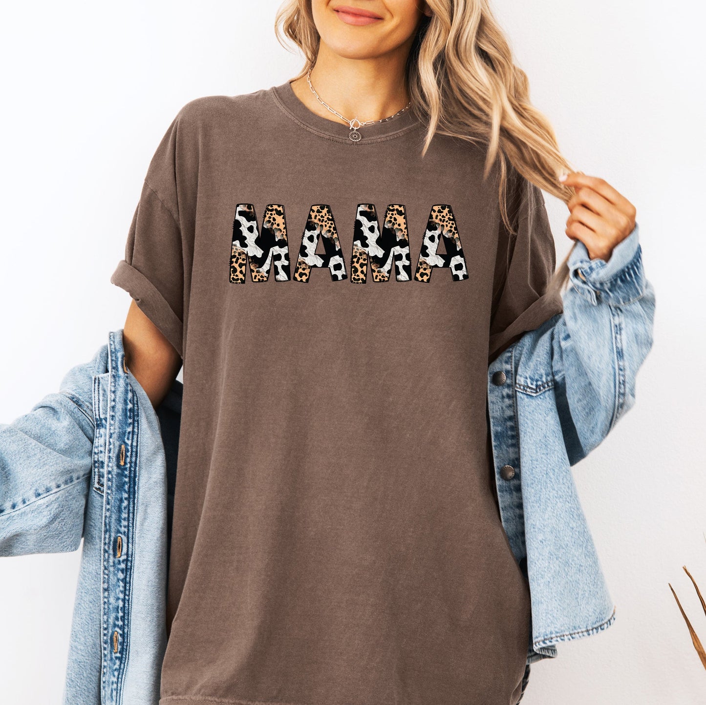 Mama, Leopard Cow Print, Classic, Animal Print, Mother's Day Tshirt Comfort Colors T-Shirt