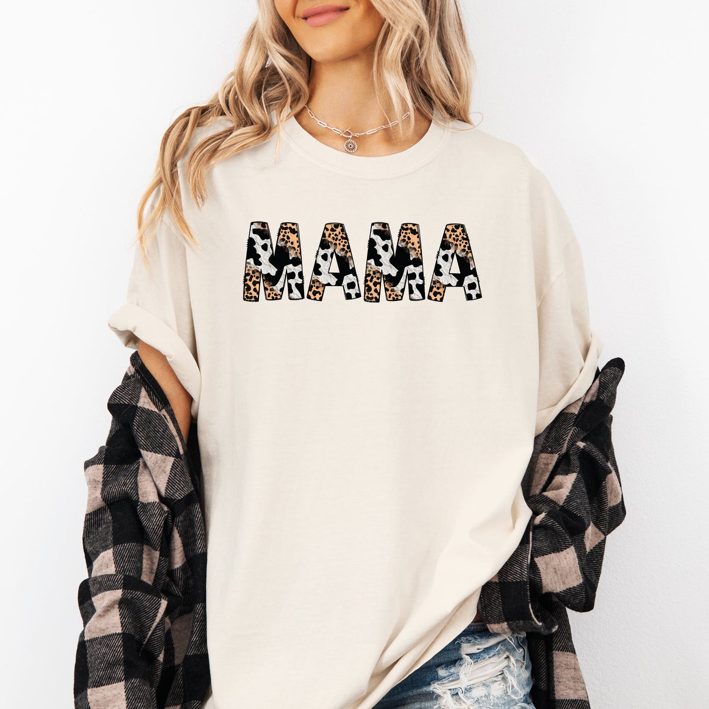 Mama, Leopard Cow Print, Classic, Animal Print, Mother's Day Tshirt Comfort Colors T-Shirt