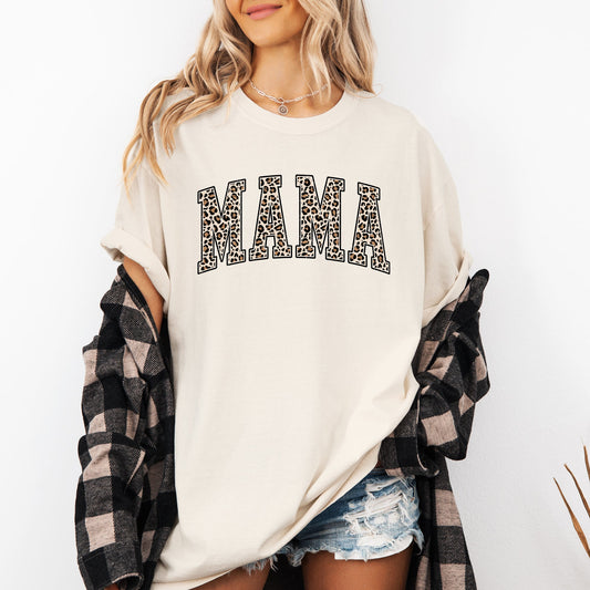 Mama, Leopard Print Tshirt Comfort Colors T-Shirt