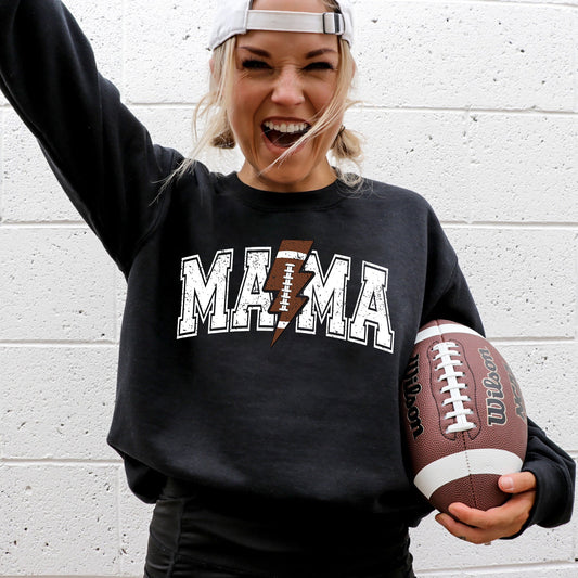 Mama, Lightening Bolt, Football, Sports, Game Day, Big Game, Touchdown, Tailgate Party Sweatshirt