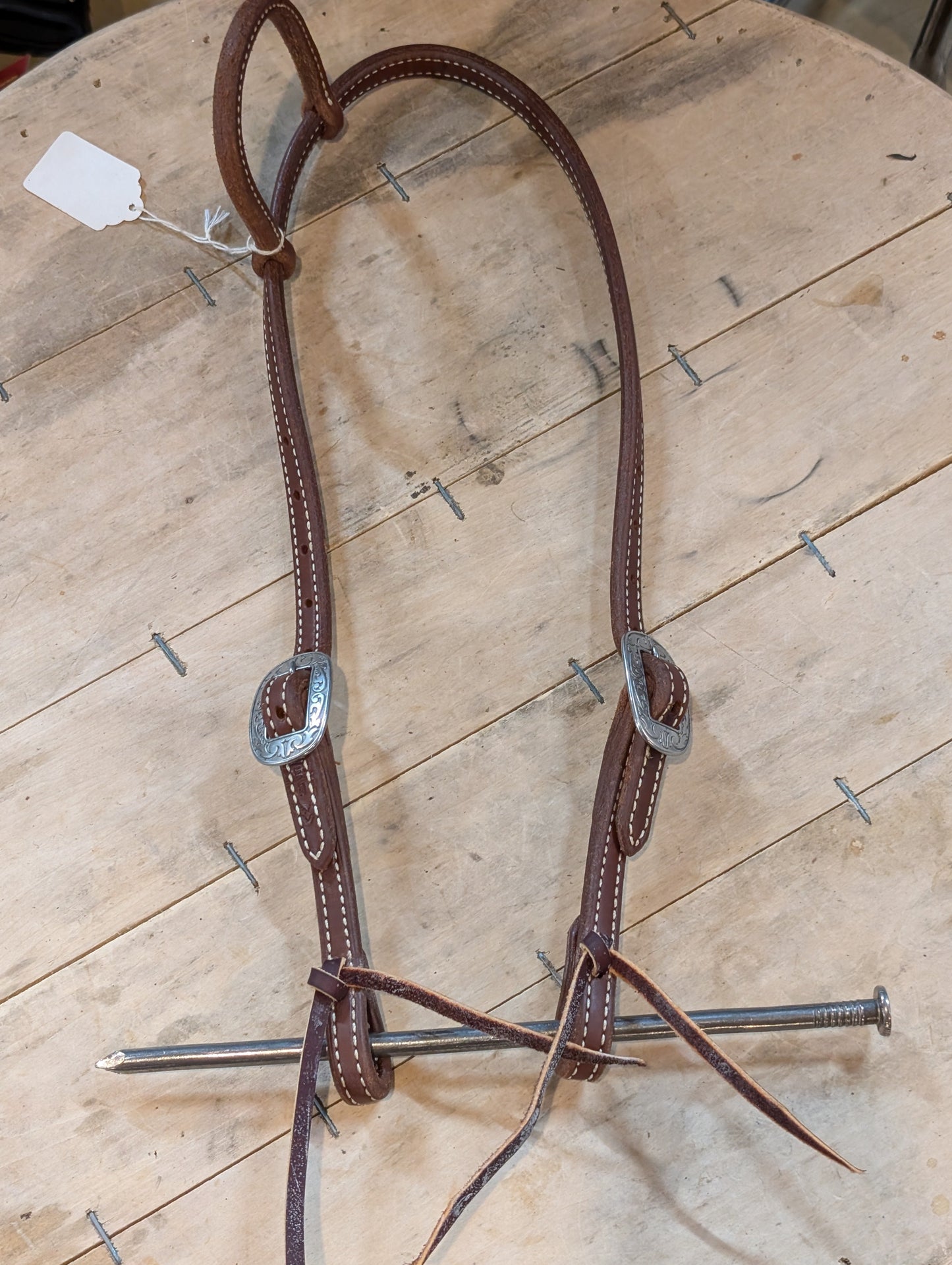 Sliding One Ear Oiled Leather Headstall
