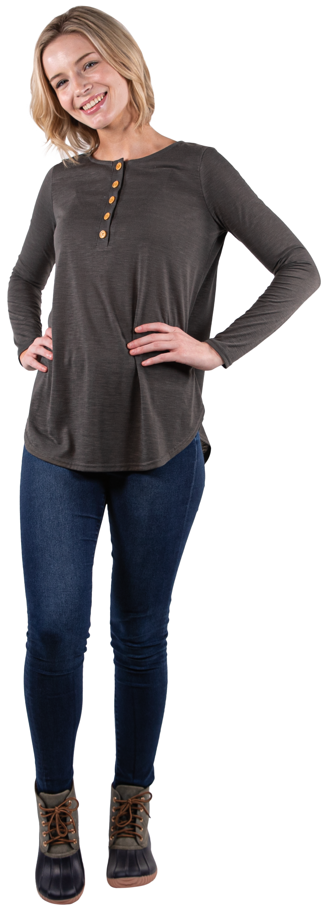 Henley - Dark Gray - SS - F22 - Adult Top