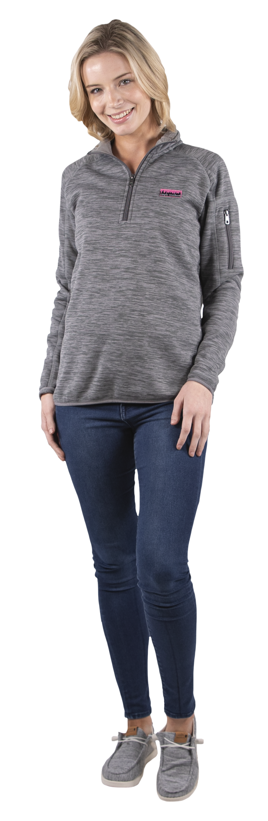 Simply Sweater - Quarter Zip Pullover - Heather Gray - F22 - Simply Southern