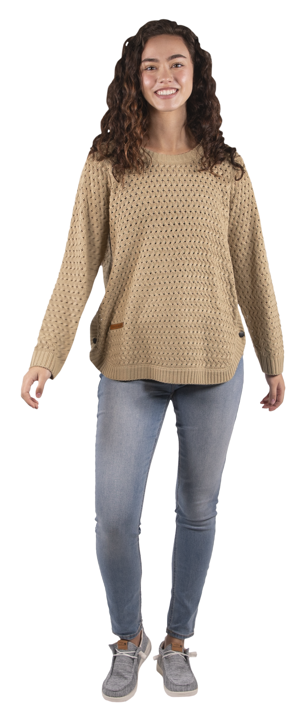 Snap Sweater - Beige - F22 - Simply Southern