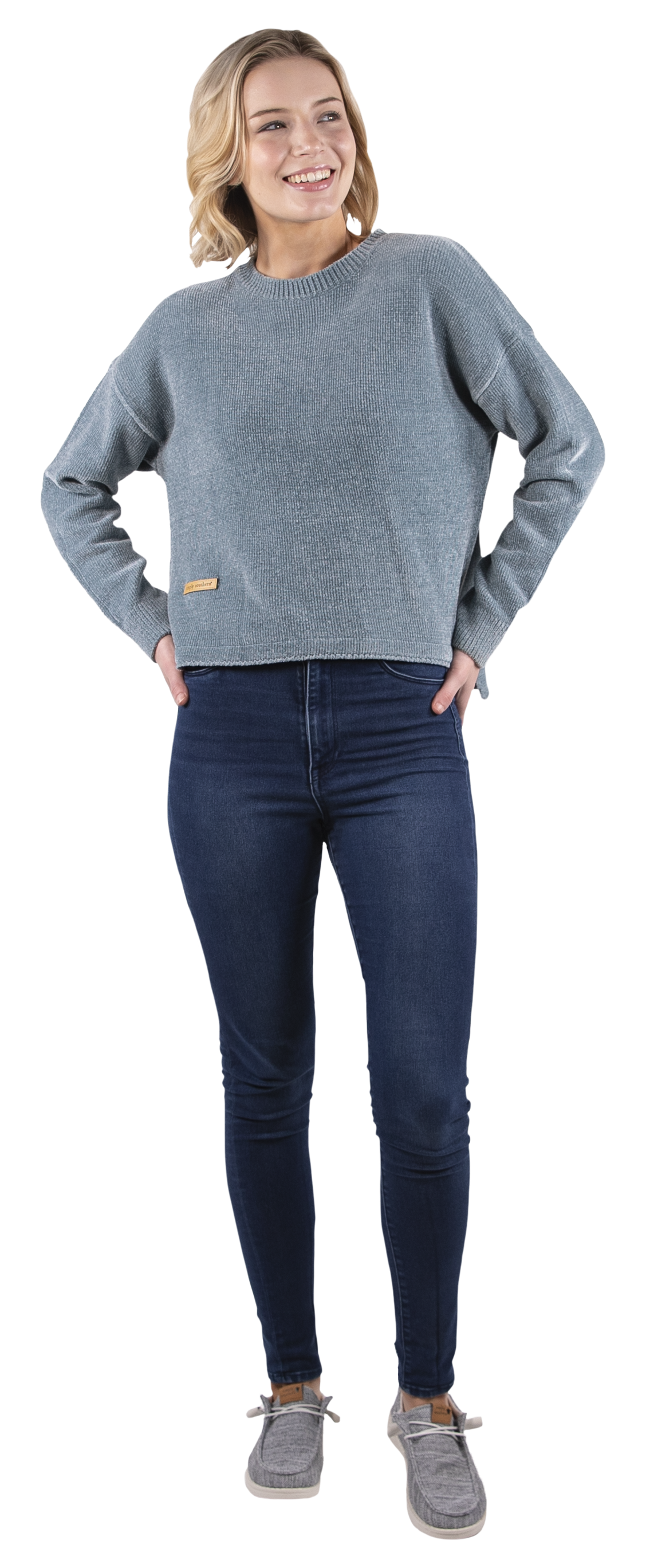 Sweatshirt Chnl Crew - Aegean Blue - F22 - Simply Southern