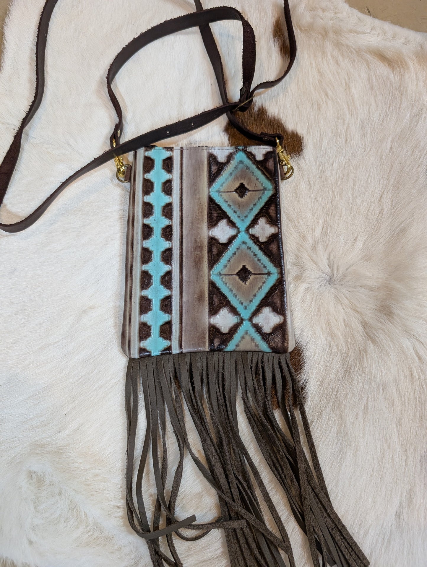 Genuine Leather Crossbody with Fringe – Handmade Western Purse in Three Unique Styles