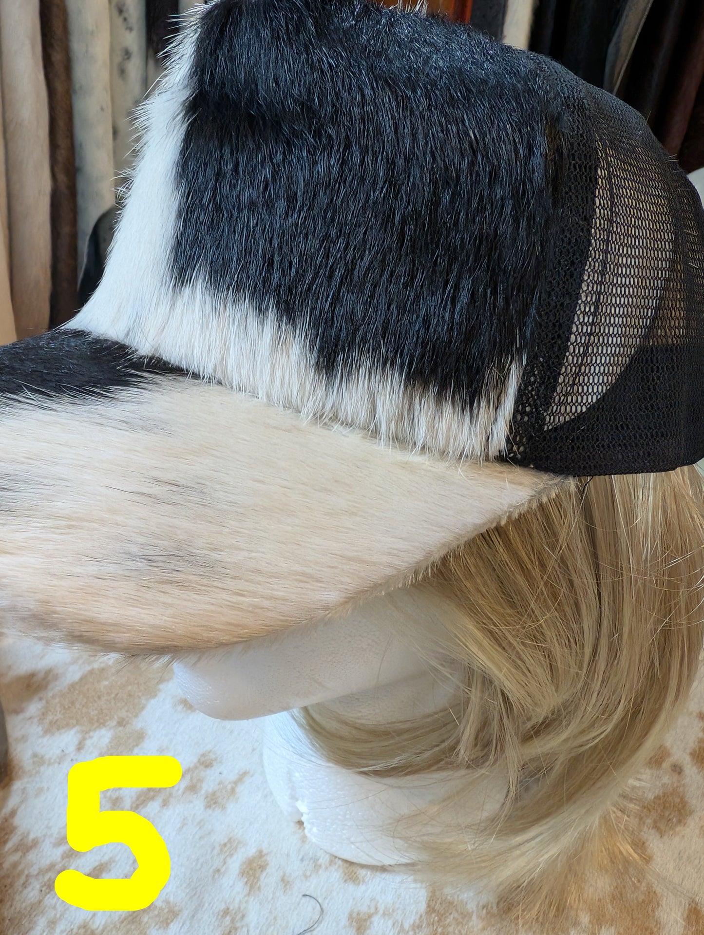 Rustic Rodeo Cowhide Baseball Cap – Genuine Western Hair-On Hide