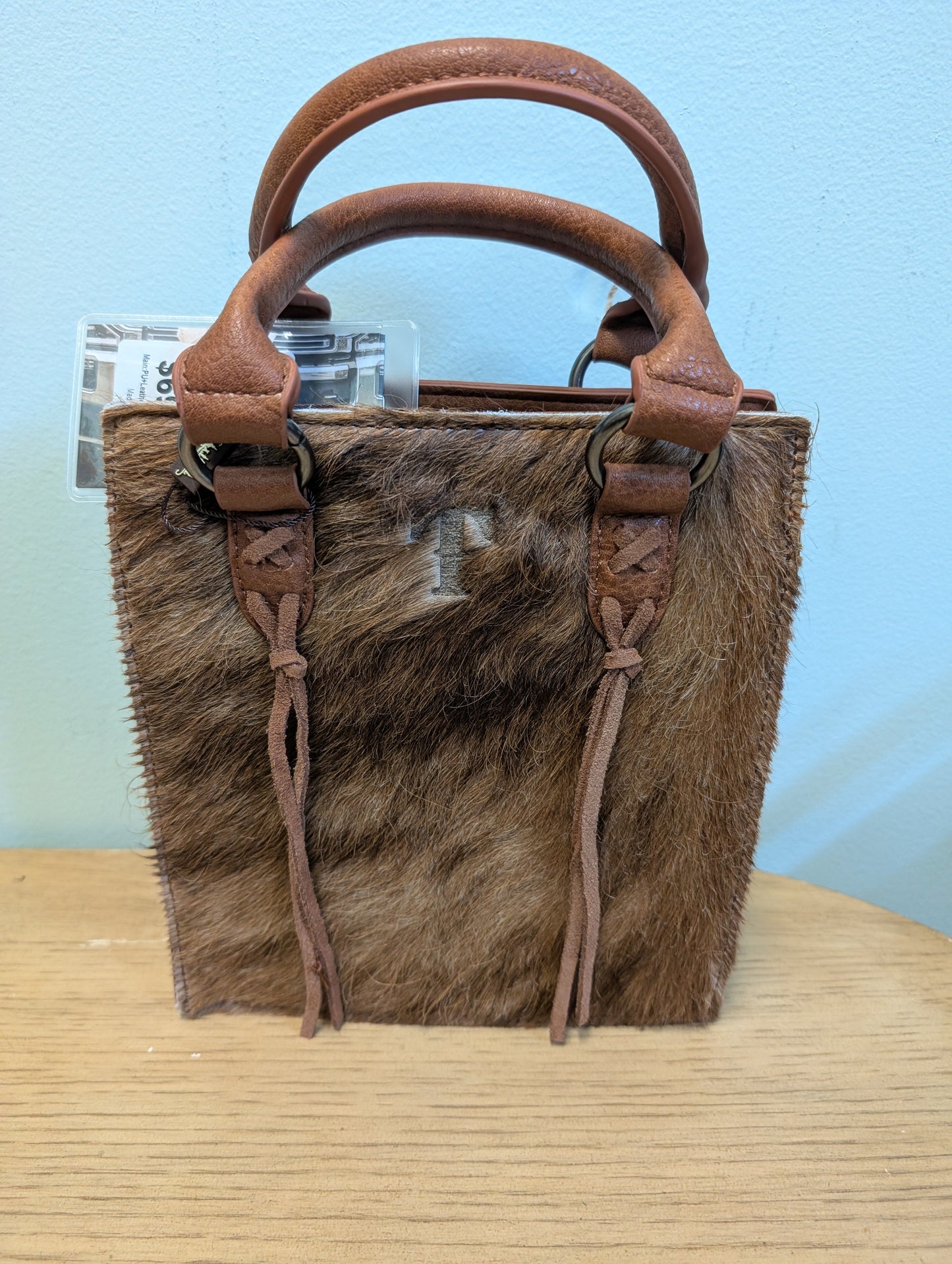 Trinity Ranch Genuine Hair-On Cowhide Tote by Montana West