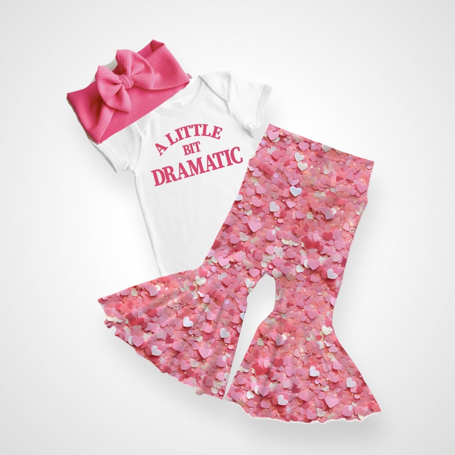 Faux Pink Glitter Baby Bell Bottoms