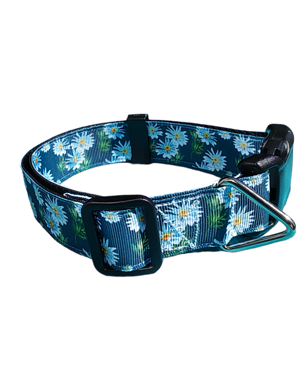 Watercolor Flowers Green Nylon Dog Collar MD, LG, XL, Leash