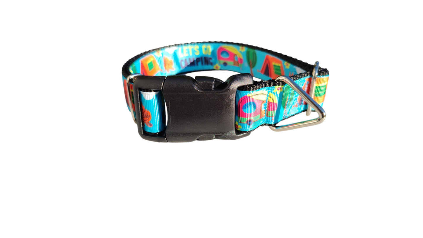 Let's Go Camping Nylon Dog Collar