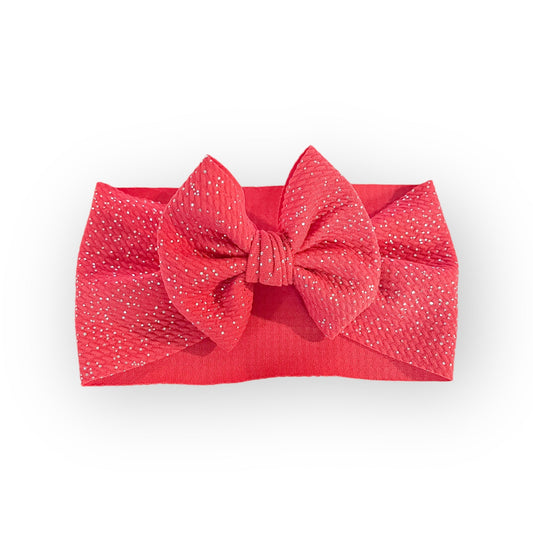 Red Glitter Headwrap Bow