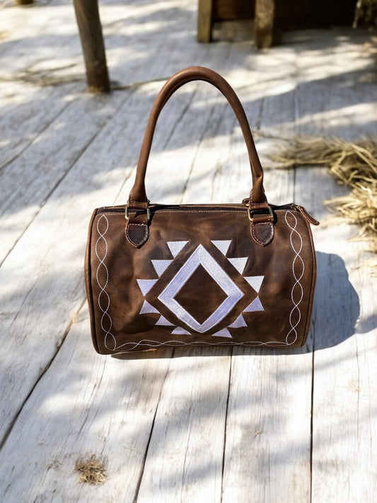 Aztec Vintage Leather Speedy Bag