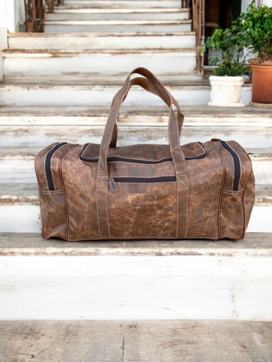Vintage Leather Duffle Bag