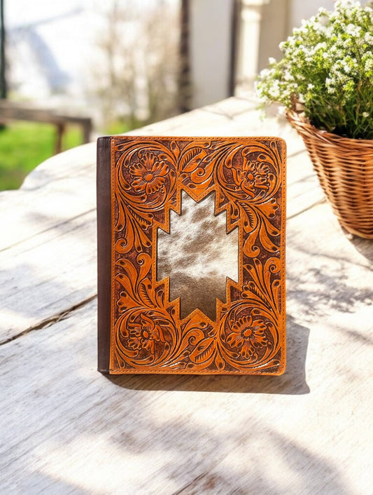 Aztec Cowhide & Tooled Leather Planner
