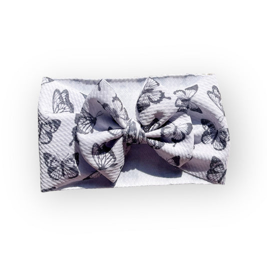 Black & white butterfly Headwrap Bow